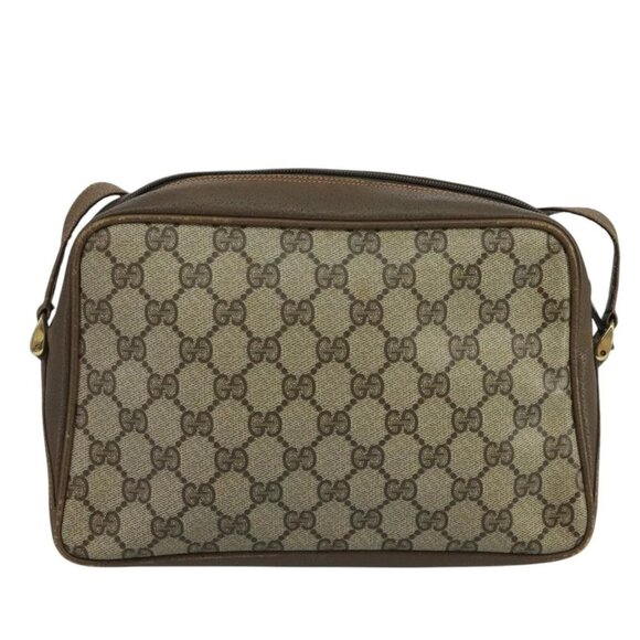 GUCCI GG Supreme Web Sherry Line Shoulder Bag PVC Beige Red Green Auth 111654 - Picture 2 of 16